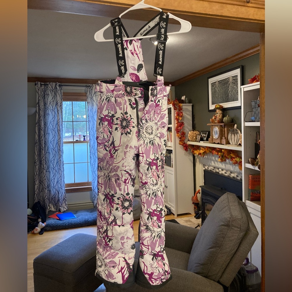 KAMIK Girls Floral Bib Ski and Snow Pants 8